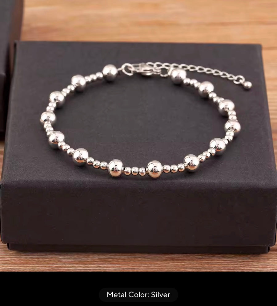 Beaded Necklace & Bracelet Collection – Gold, Silver & Three-Tone | 18K Gold Plated