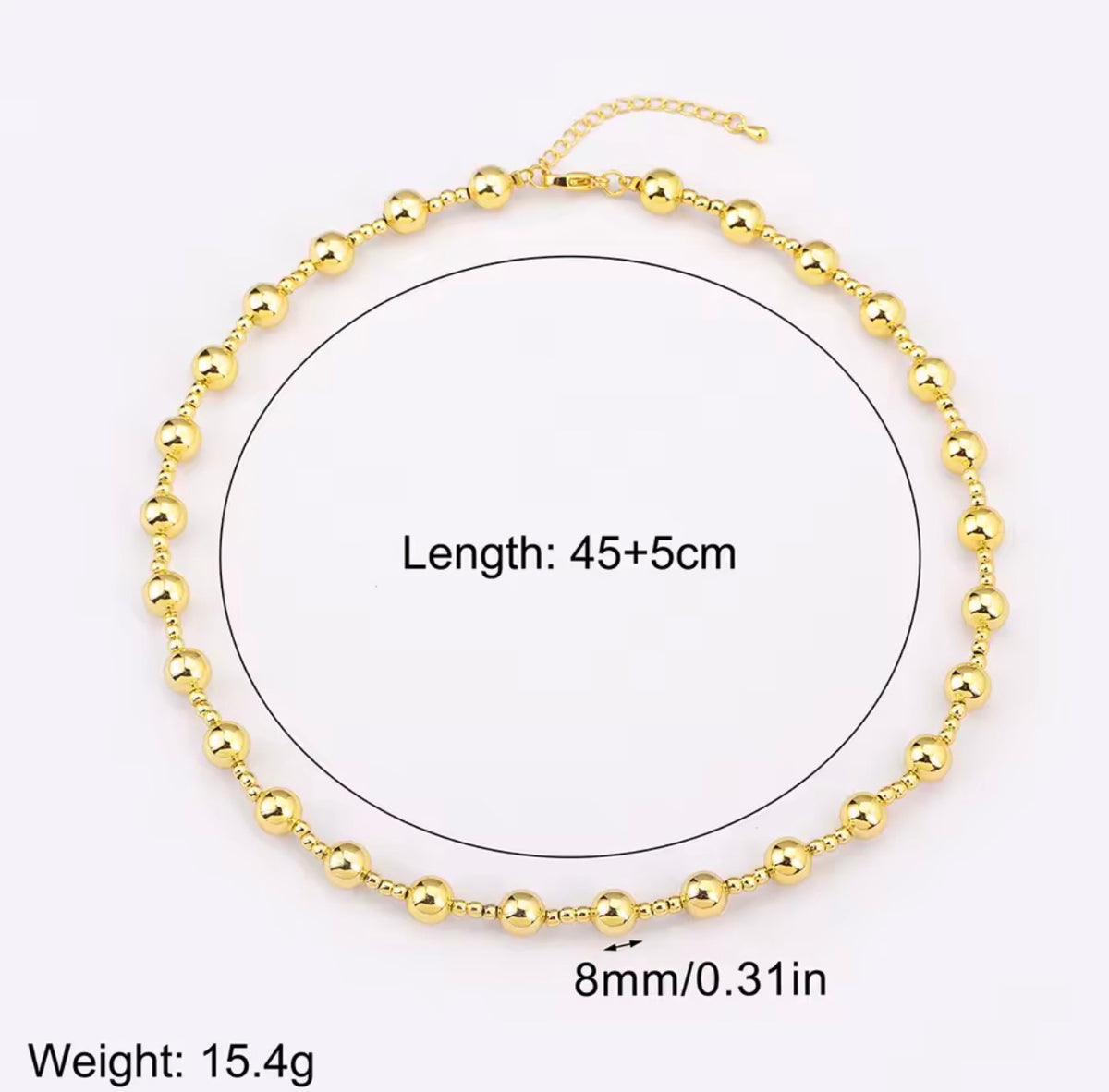 Beaded Necklace & Bracelet Collection – Gold, Silver & Three-Tone | 18K Gold Plated