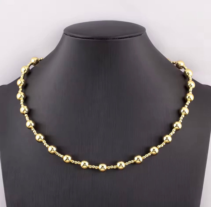 Beaded Necklace & Bracelet Collection – Gold, Silver & Three-Tone | 18K Gold Plated