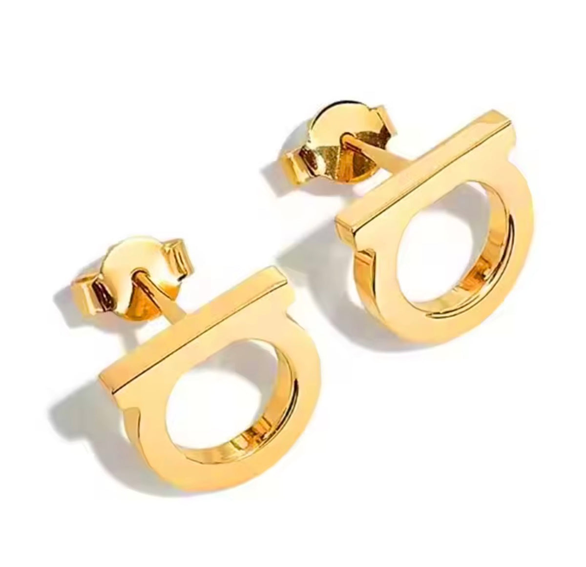 18K Gold Plated Stainless Steel Geometric Stud Earrings for Women