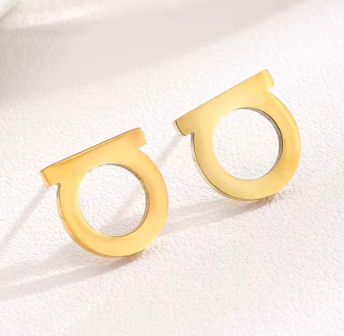 18K Gold Plated Stainless Steel Geometric Stud Earrings for Women