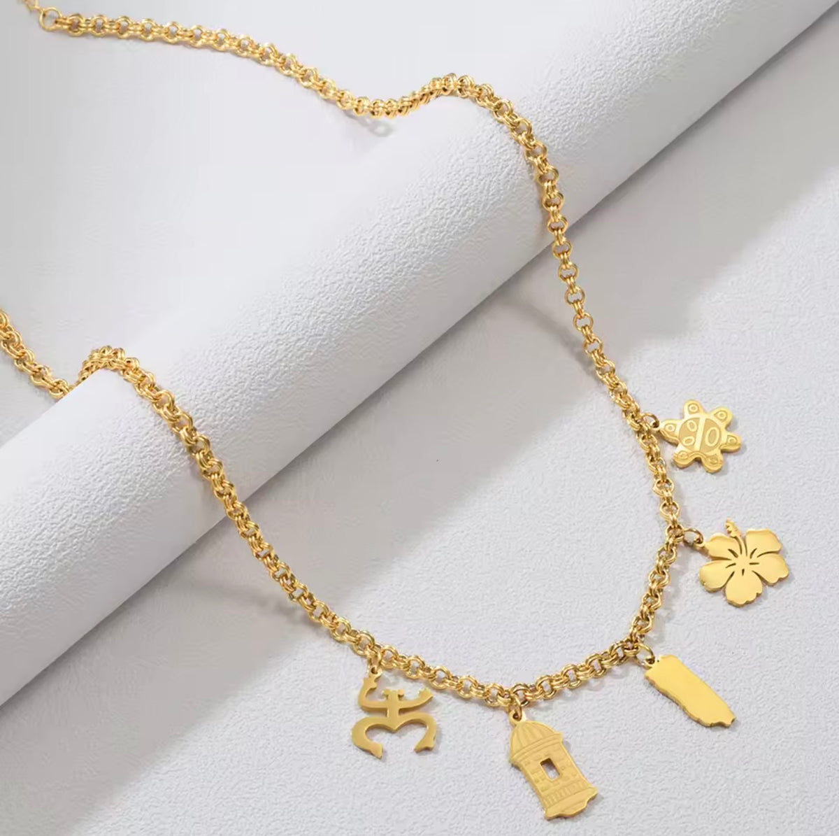 Puerto Rico Culture Charm Necklace - Stainless Steel - 4 Styles Available