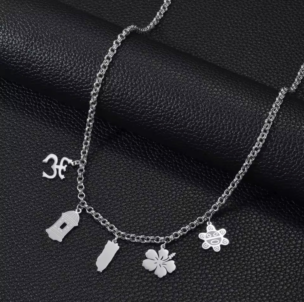Puerto Rico Culture Charm Necklace - Stainless Steel - 4 Styles Available