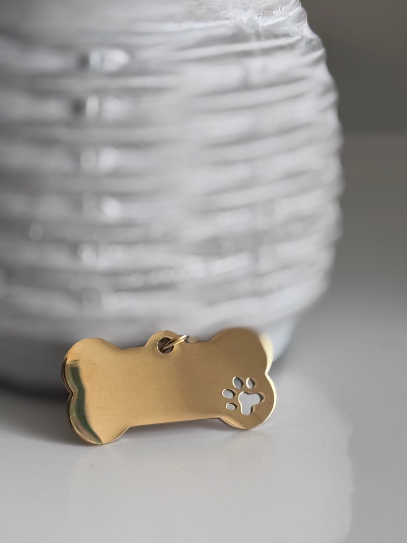 Dog Bone Charm - Stainless Steel
