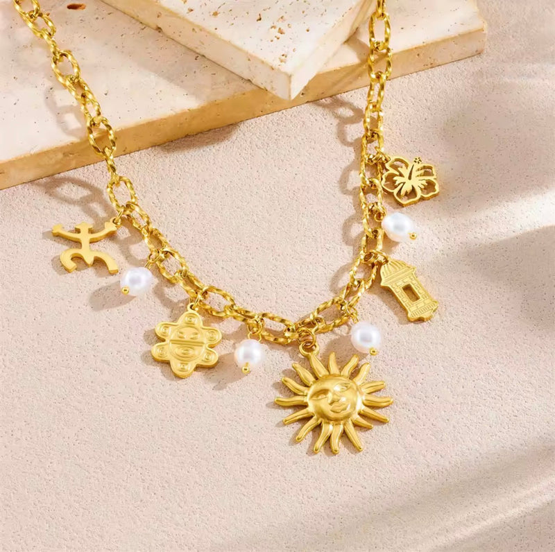 Puerto Rico Charm Necklace – Stainless Steel