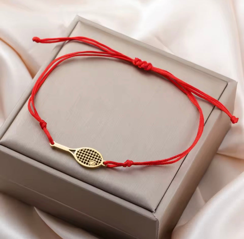 Tennis Bracelet – Red String (Stainless Steel)