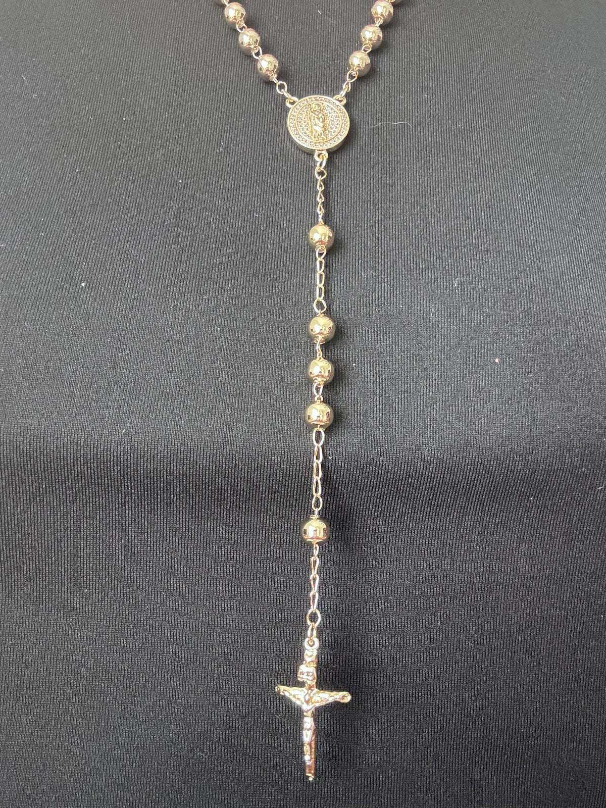 St. Jude Rosary Necklace – 18K Gold Plated Stainless Steel