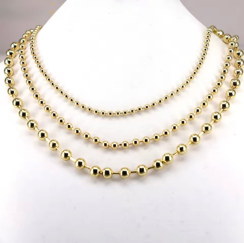 18KT Gold Plated Classic Beaded Necklace