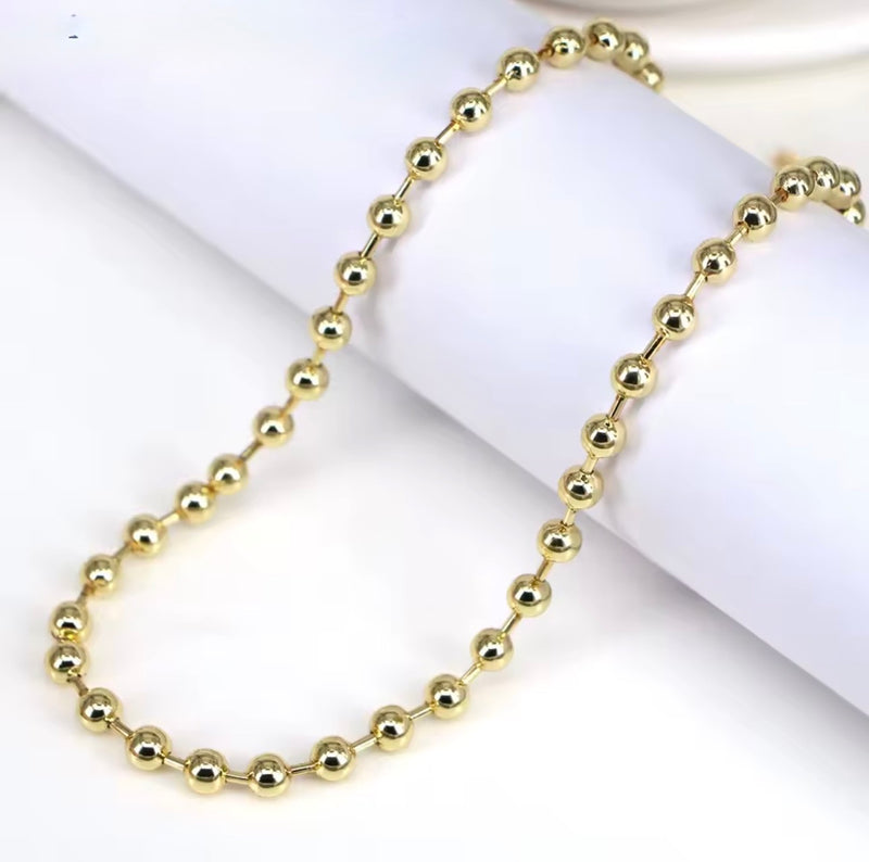 18KT Gold Plated Classic Beaded Necklace