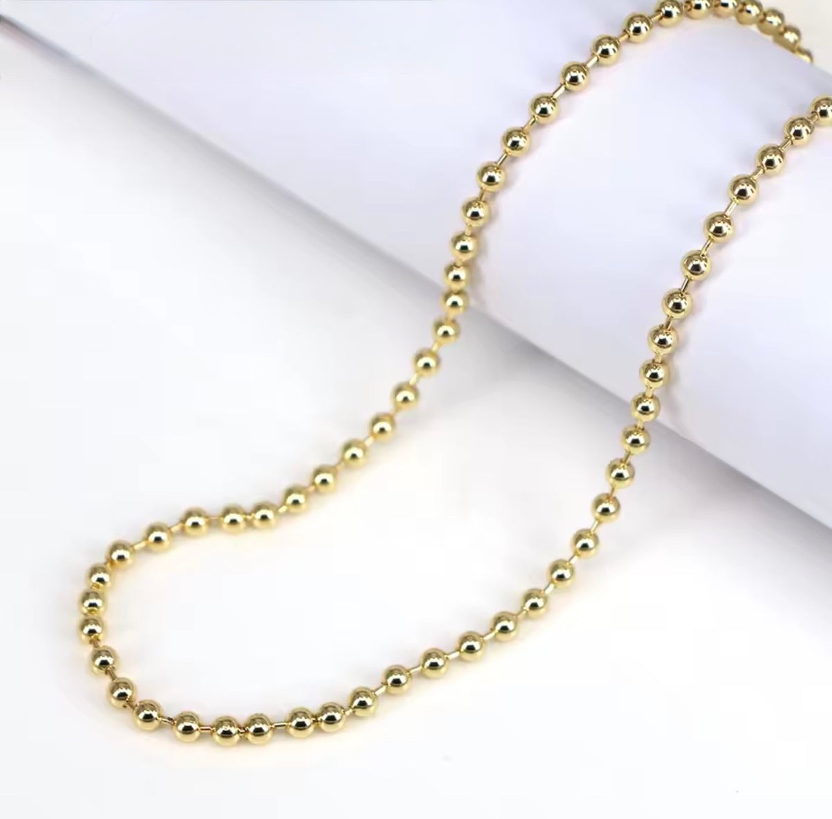 18KT Gold Plated Classic Beaded Necklace