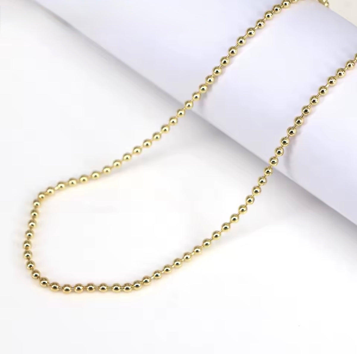 18KT Gold Plated Classic Beaded Necklace