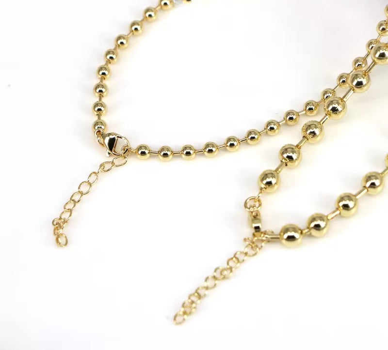 18KT Gold Plated Classic Beaded Necklace