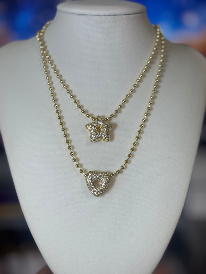 Necklace with Star or Heart Charm