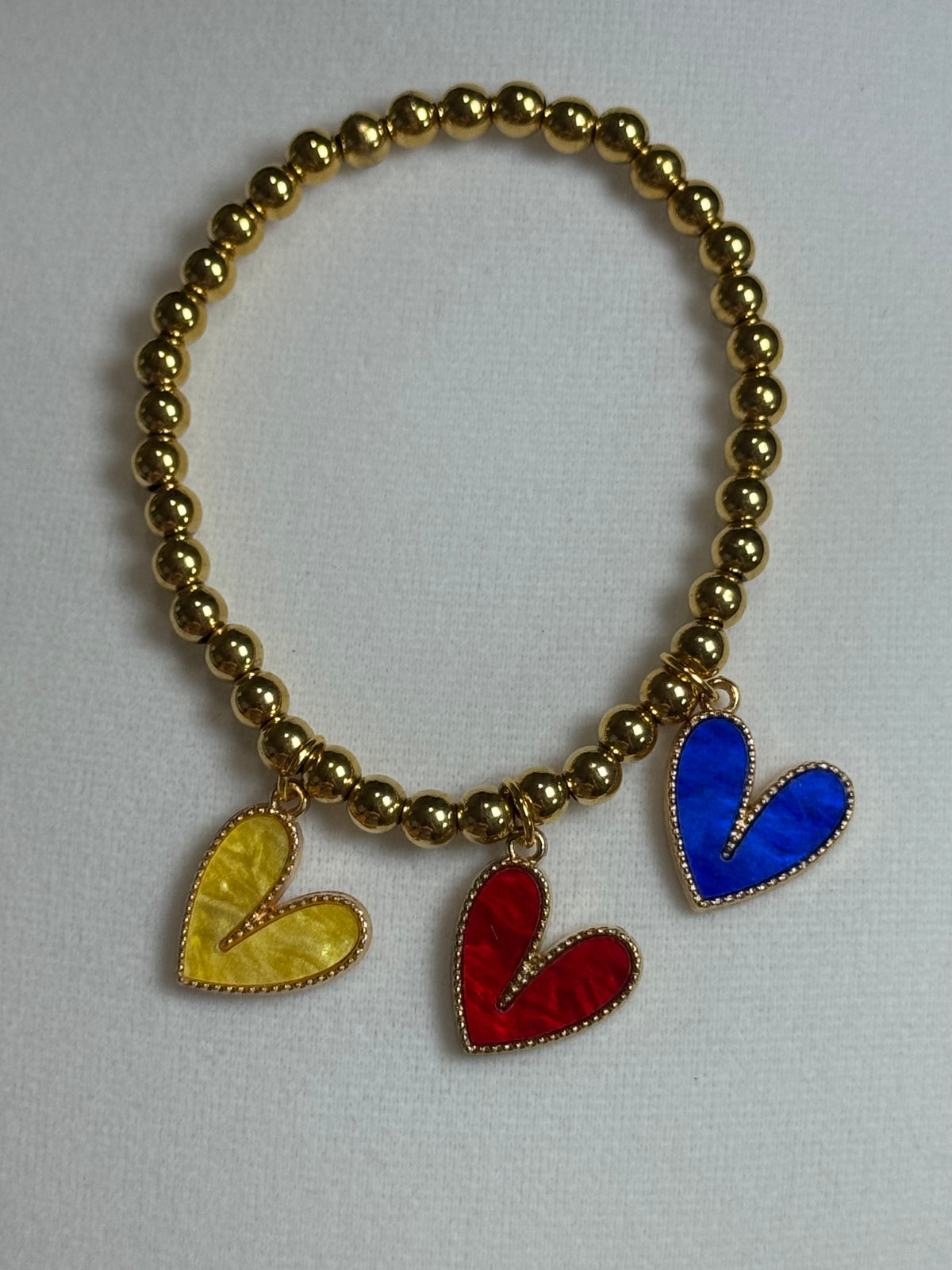 Heart Charm Beaded Bracelet