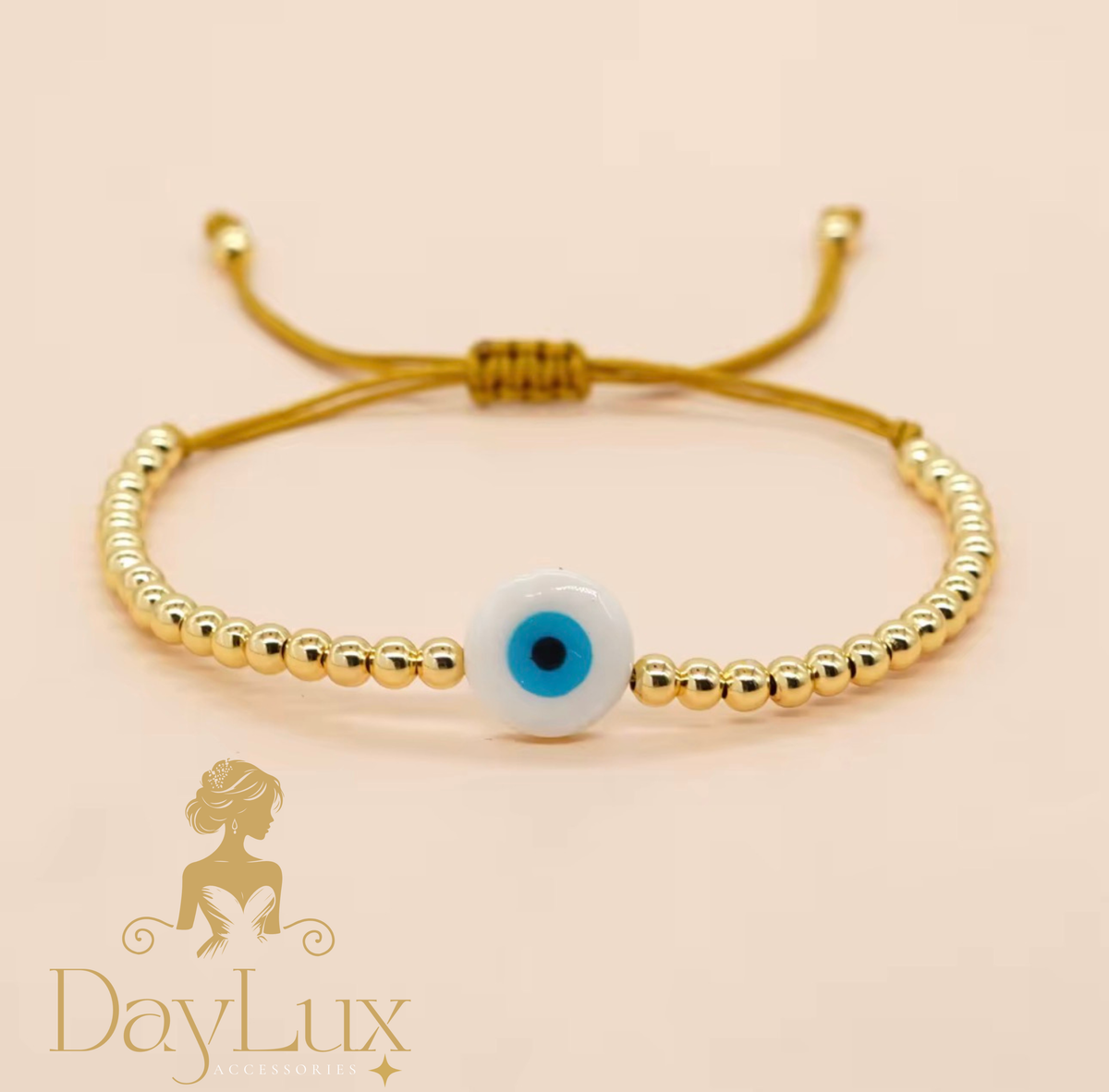 Gold Evil Eye Adjustable Bracelet