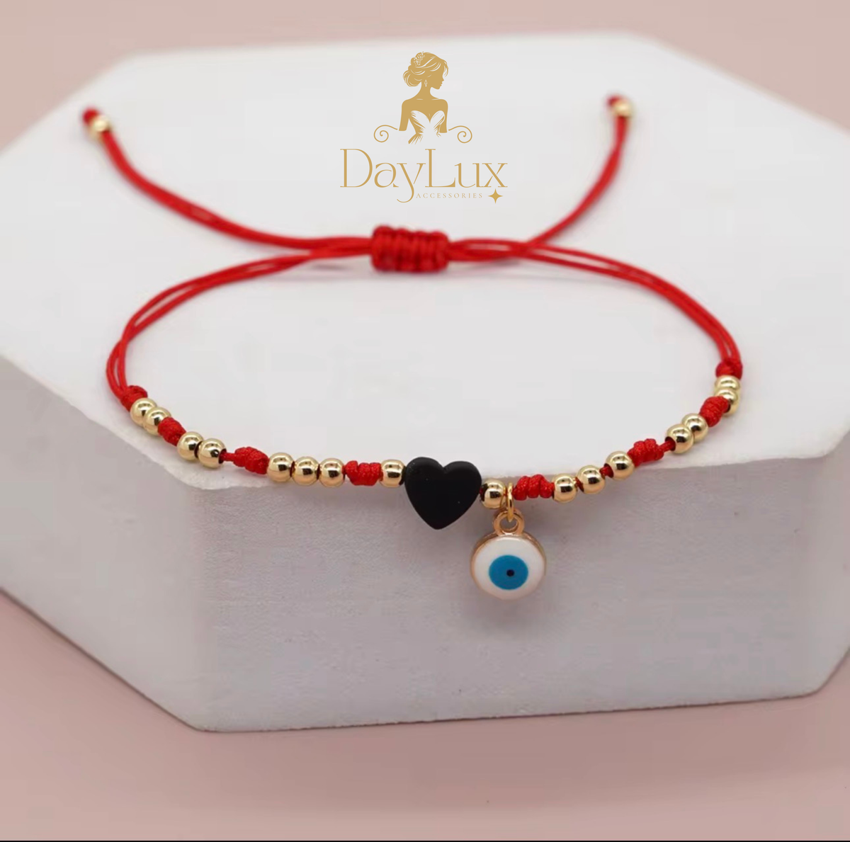 Red String Evil Eye Heart Bracelet