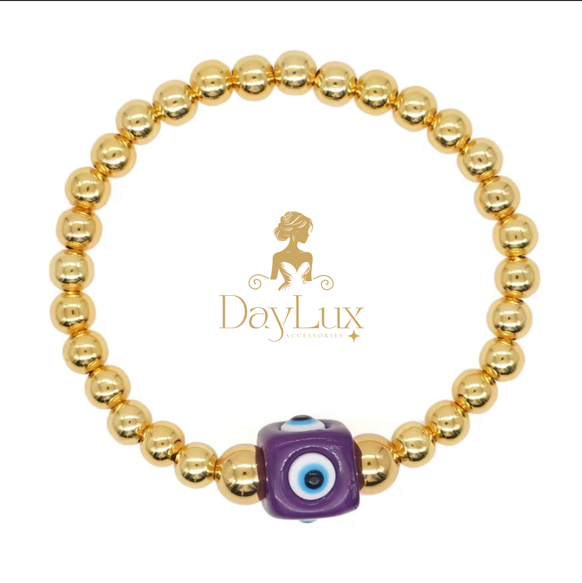 18K Gold Plated Evil Eye Beaded Bracelet
