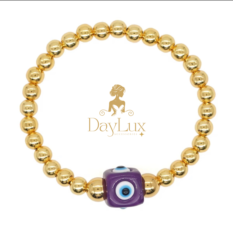 18K Gold Plated Evil Eye Beaded Bracelet