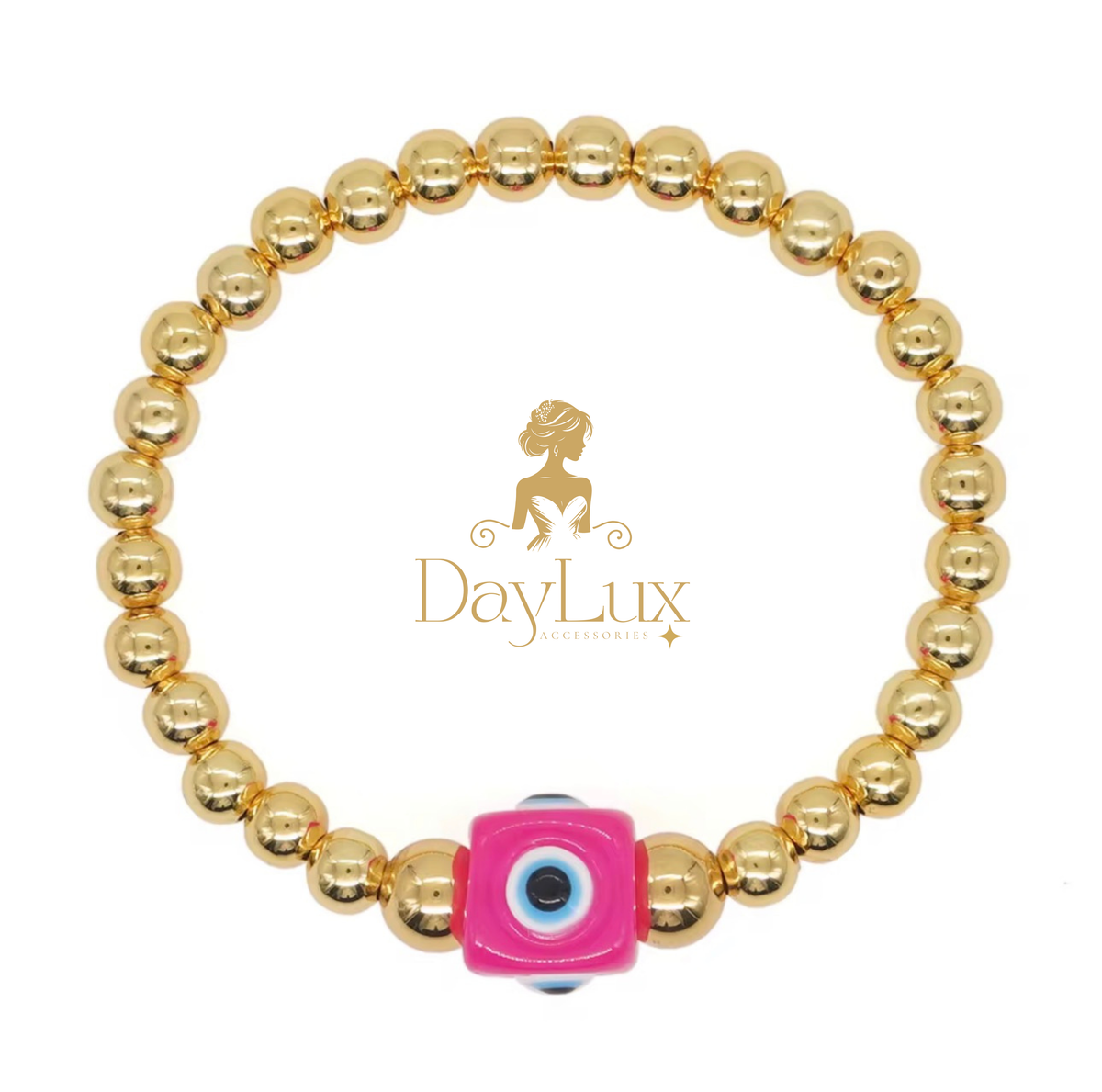 18K Gold Plated Evil Eye Beaded Bracelet