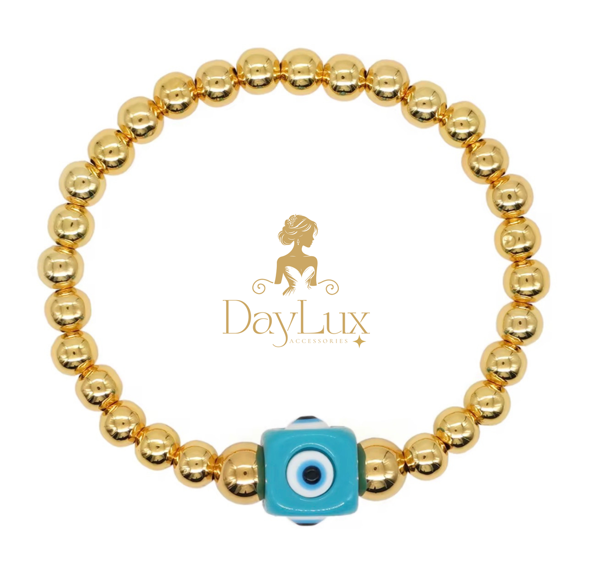 18K Gold Plated Evil Eye Beaded Bracelet