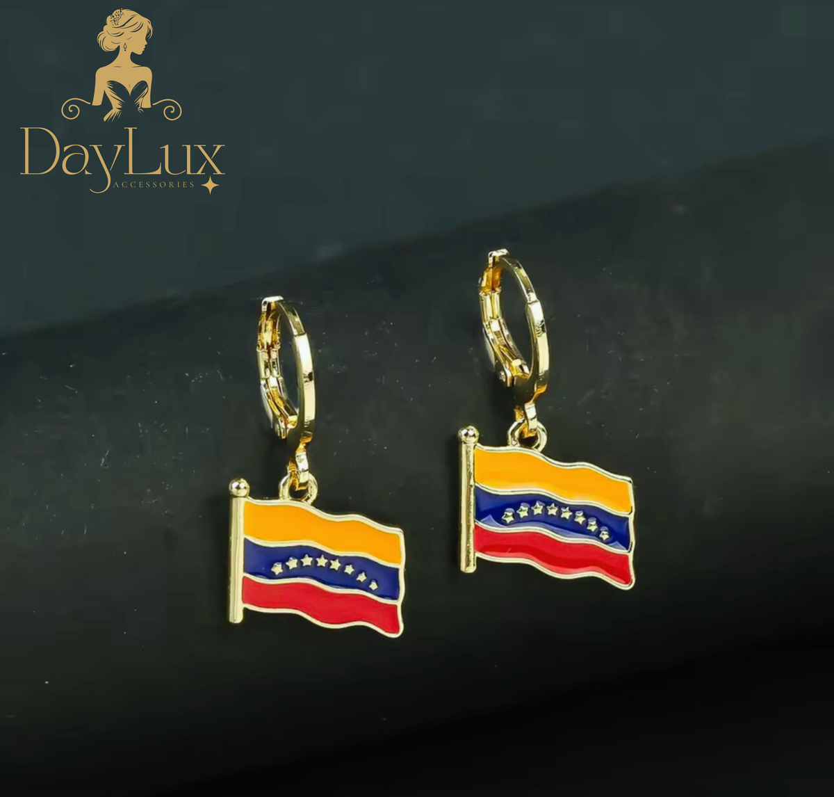 Venezuela Flag Hoop Earrings